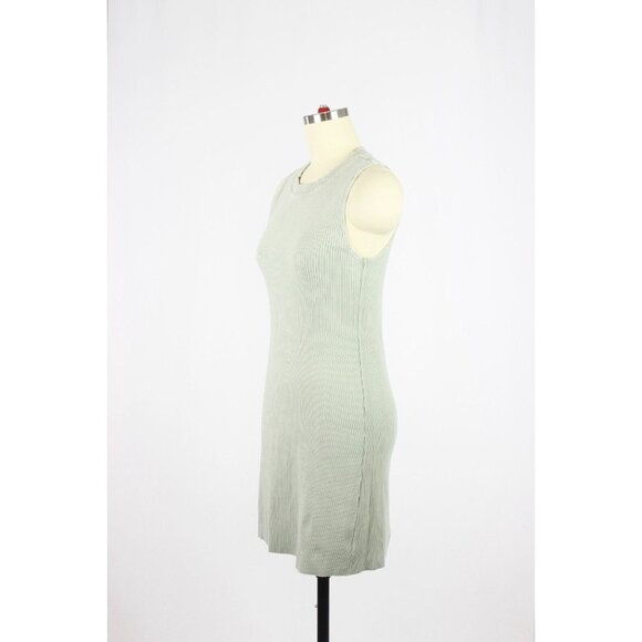Aritzia WILFRED FREE Dunes GD Green Ribbed Jersey Bodycon Mini Dress, Size S - Picture 4 of 15